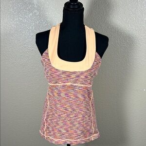 lululemon Racerback Athletic Tank Top Multicolor Space Dye Size 4